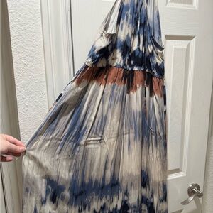 EARTHBOUND Blue and Brown Tie-Dye Dress